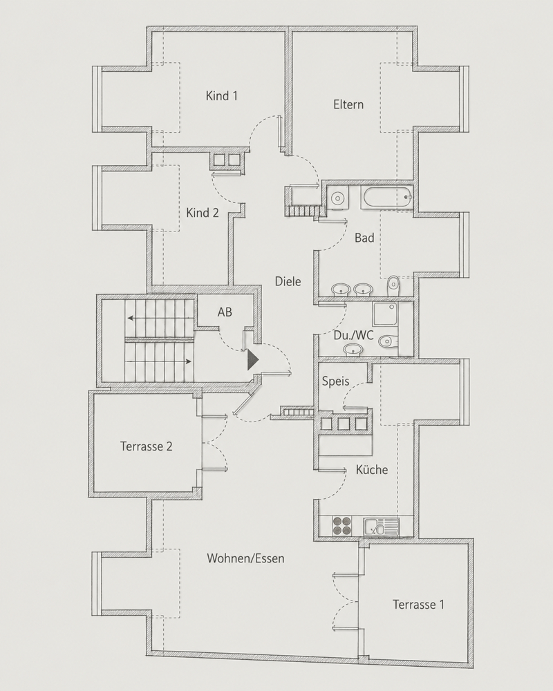 Grundriss Etagenwohnung M�nchen