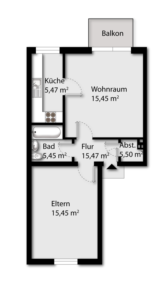 Grundriss Etagenwohnung Augsburg