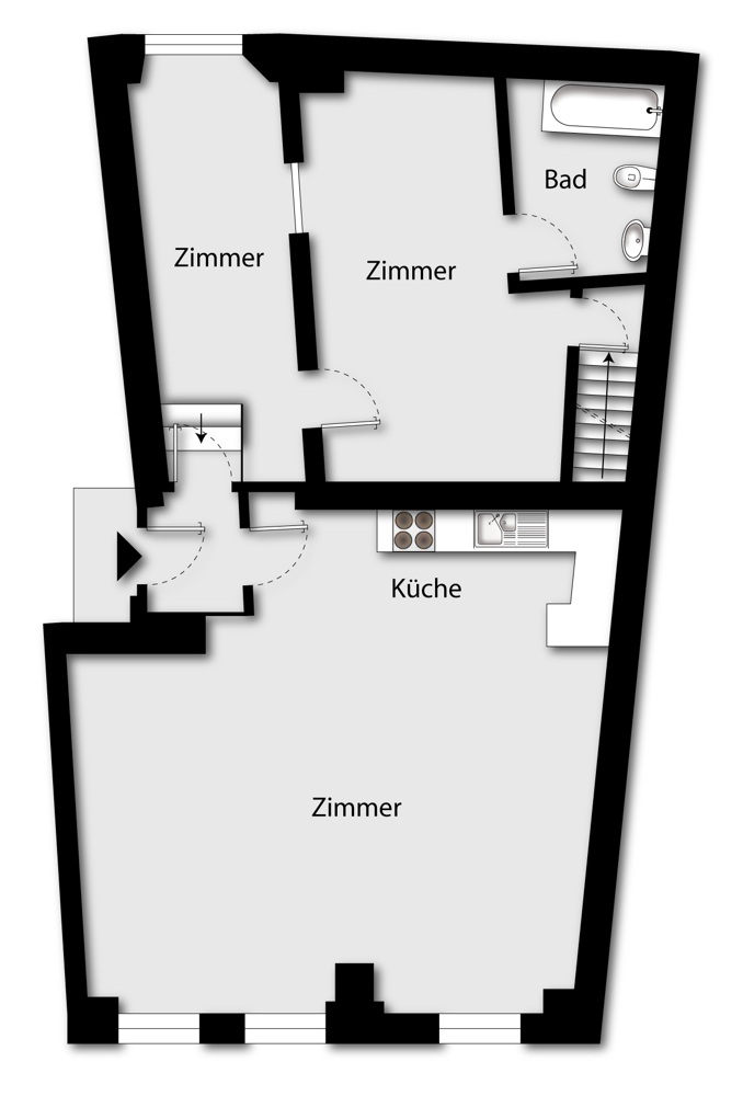 Grundriss Erdgeschosswohnung Augsburg