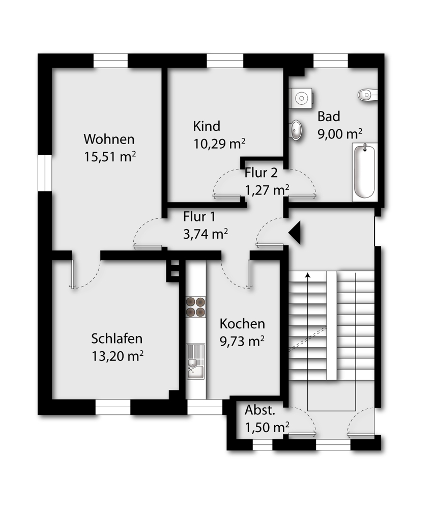 Grundriss Etagenwohnung Augsburg