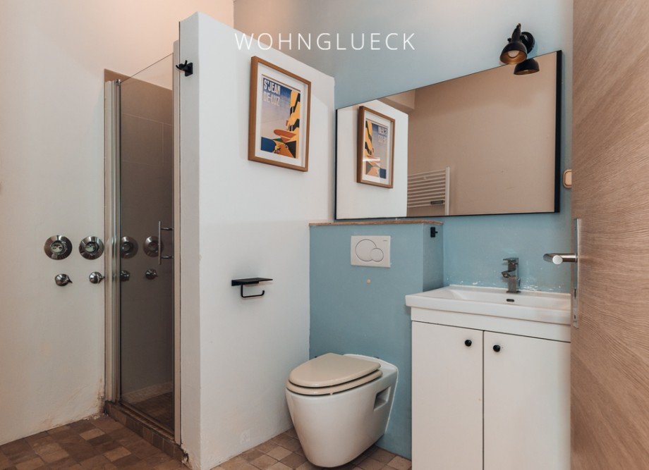 Badezimmer mit Dusche Erdgeschosswohnung Augsburg