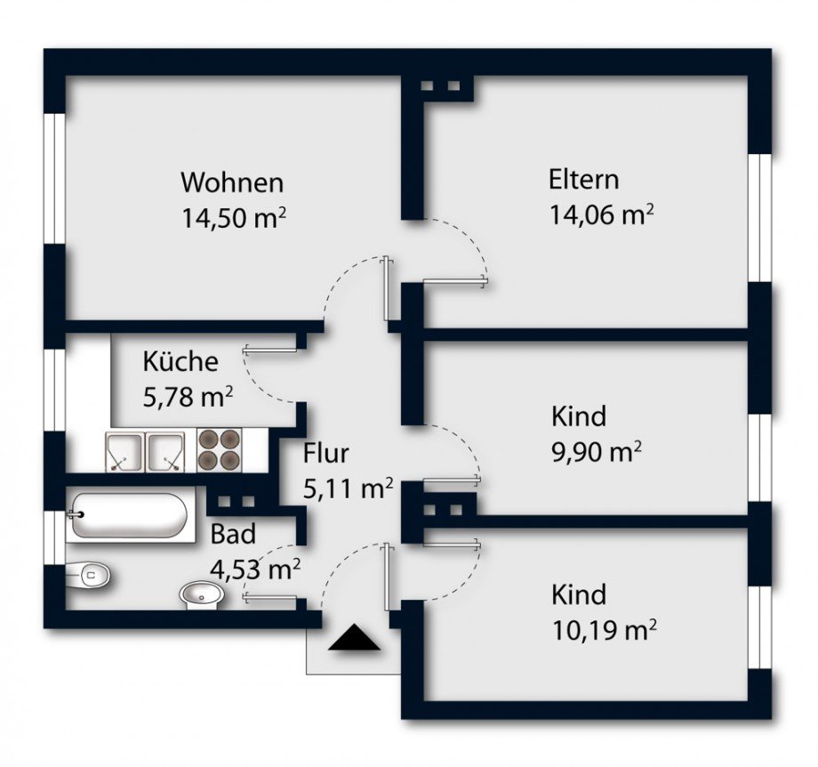 Grundriss Etagenwohnung Augsburg