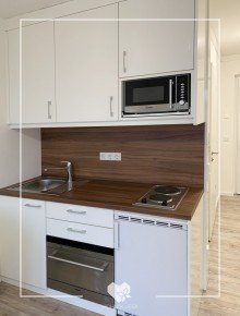Einbauk�che mit Sp�lmaschine M�BLIERTES UND MODERNES STUDENTENAPPARTEMENT