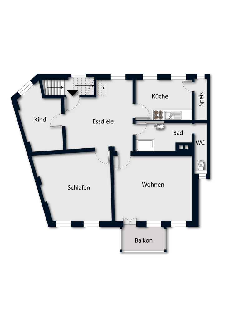 Grundriss_1OG Einfamilienhaus Augsburg