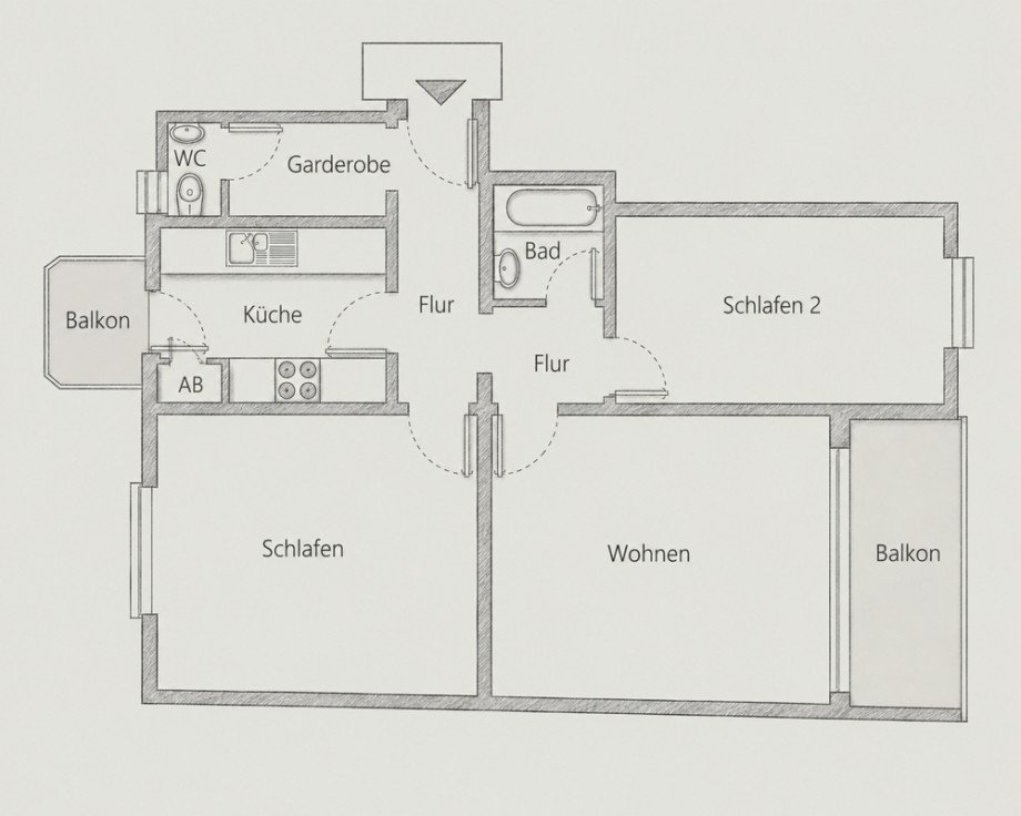 Grundriss Etagenwohnung M�nchen