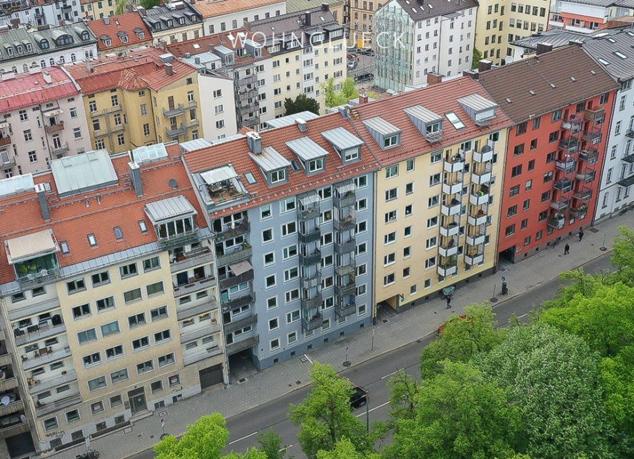 Drohnenansicht Erdgeschosswohnung M�nchen