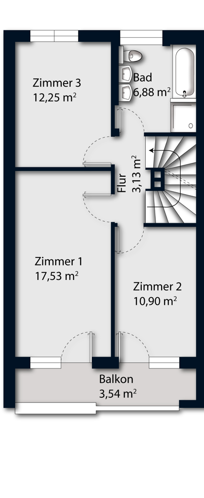 Grundriss_OG Zweifamilienhaus Augsburg
