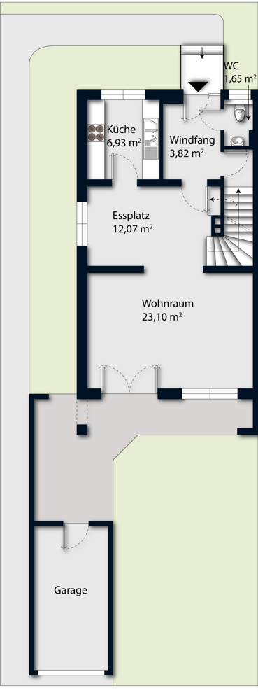 Grundriss_EG Zweifamilienhaus Augsburg