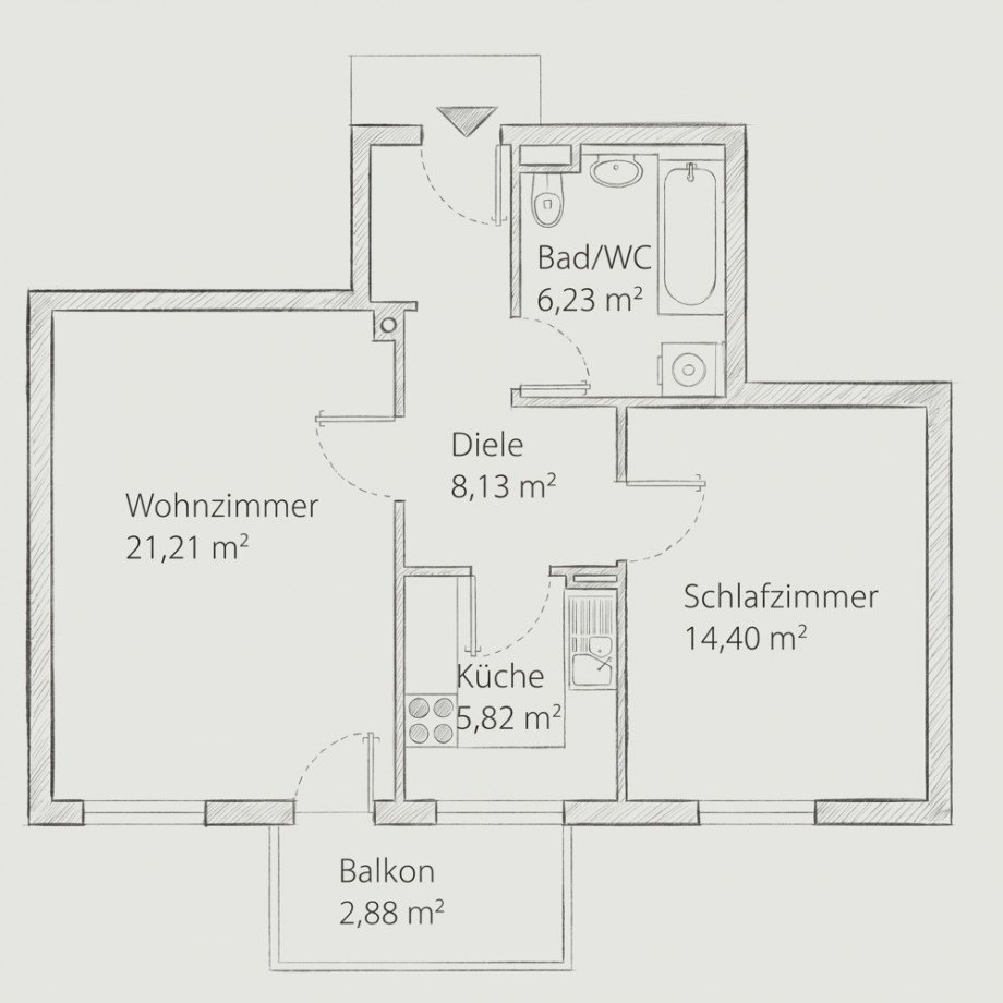 Grundriss Etagenwohnung Stadtbergen