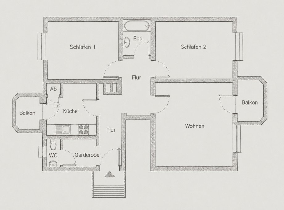 Grundriss Etagenwohnung M�nchen